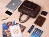 Miramas Leather Office Bag – Walnut Brown - Aaron Leather Goods