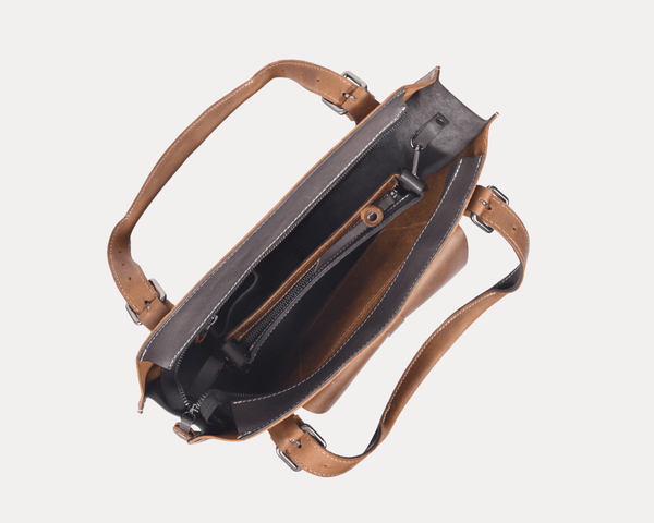 Handmade Vintage Leather Tote Bag for Women – Rustic Satchel Shoulder Handbag with Crossbody Strap & Detachable Pouch – Stylish Work & Travel Laptop Bag - Aaron Leather Goods