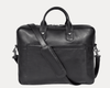 Genuine Black Leather Laptop Bag for Men – Slim Office Briefcase with Shoulder Strap | Professional Business Travel Work Bag - Aaron Leather Goods