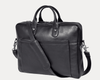 Genuine Black Leather Laptop Bag for Men – Slim Office Briefcase with Shoulder Strap | Professional Business Travel Work Bag - Aaron Leather Goods