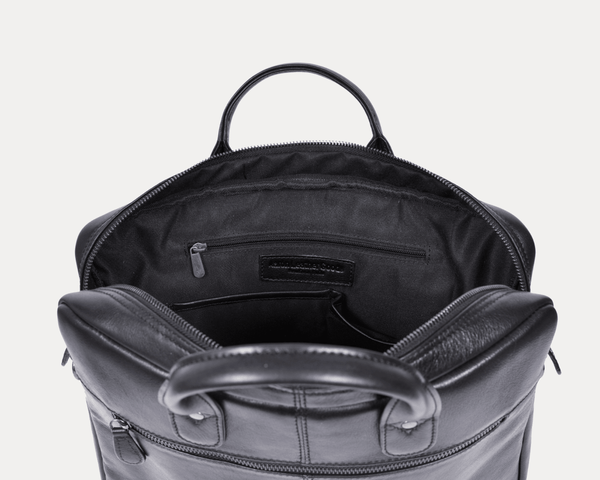 Genuine Black Leather Laptop Bag for Men – Slim Office Briefcase with Shoulder Strap | Professional Business Travel Work Bag - Aaron Leather Goods