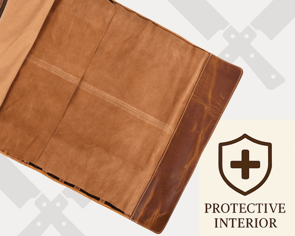 Premium Leather Knife Roll for Chefs – Travel Durable Bag - Aaron Leather Goods