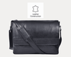 Premium Black Leather Messenger Bag Laptop Shoulder Briefcase for Men & Women - Aaron Leather Goods