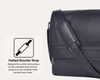 Premium Black Leather Messenger Bag Laptop Shoulder Briefcase for Men & Women - Aaron Leather Goods