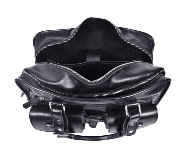 The Maverick Black – Executive Leather Laptop & Travel Messenger - Aaron Leather Goods
