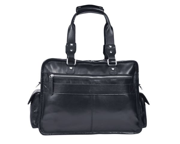 The Maverick Black – Executive Leather Laptop & Travel Messenger - Aaron Leather Goods