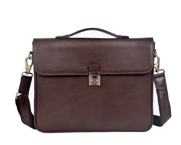 The Regent – Classic Brown Leather Portfolio for the Modern Professional - Aaron Leather Goods