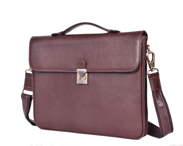 The Regent – Classic Brown Leather Portfolio for the Modern Professional - Aaron Leather Goods