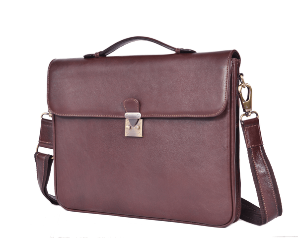 The Regent – Classic Brown Leather Portfolio for the Modern Professional - Aaron Leather Goods