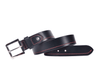 Premium Black Leather Belt with Red Stitching & Silver Buckle - Aaron Leather Goods