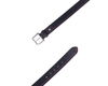 Premium Black Leather Belt with Red Stitching & Silver Buckle