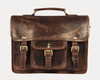 Ancona Leather Office Bag 15" - Brown - Aaron Leather Goods