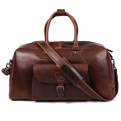 Bordeaux Leather Duffle Bag – Walnut Brown - Aaron Leather Goods