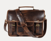 Ancona Leather Office Bag 15" - Dark Brown - Aaron Leather Goods