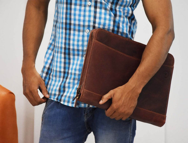 Vittoria Leather Organizer - Walnut Brown - Aaron Leather Goods