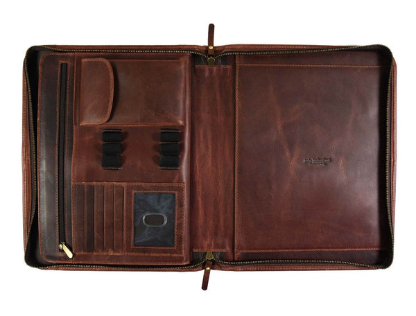 Vittoria Leather Organizer - Walnut Brown - Aaron Leather Goods