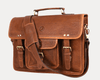 Ancona Leather Office Bag 15" - Gingerbread - Aaron Leather Goods