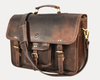 Ancona Leather Office Bag 18" - Vintage Brown - Aaron Leather Goods