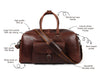 Bordeaux Leather Duffle Bag – Walnut Brown - Aaron Leather Goods