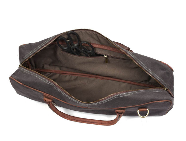 Malaga Canvas Knife Bag - Grey - Aaron Leather Goods