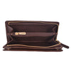 Handcrafted Full Grain Leather Women's Long Wallet with Zipper Coin Pocket, RFID Card Organizer & Snap Closure – Dark Brown