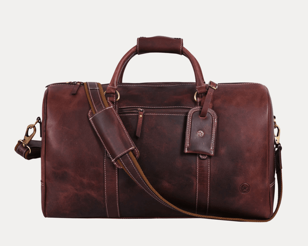 Premium Buffalo Leather Travel Weekender Bag - Aaron Leather Goods
