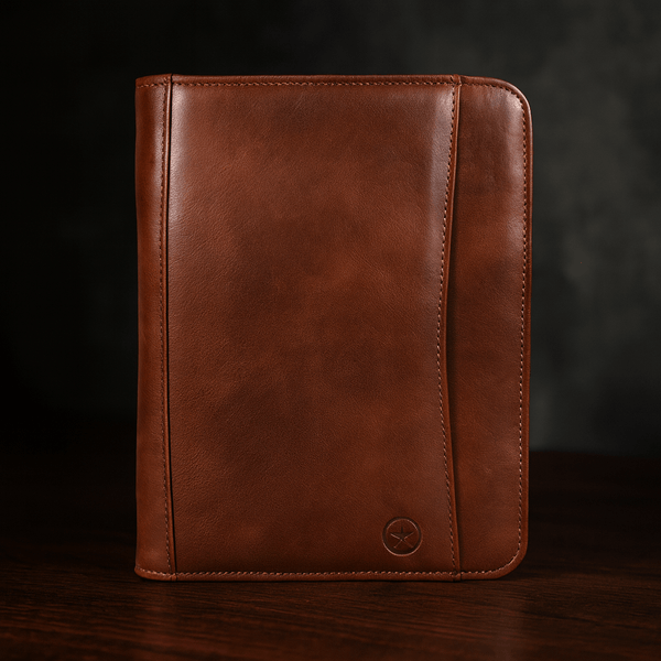 Vittoria Leather Organizer - Chestnut - Aaron Leather Goods