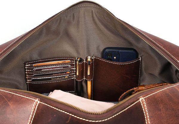 Leather Travel Duffel Bag: Versatile Father's Day Gift - Aaron Leather Goods - Aaron Leather Goods