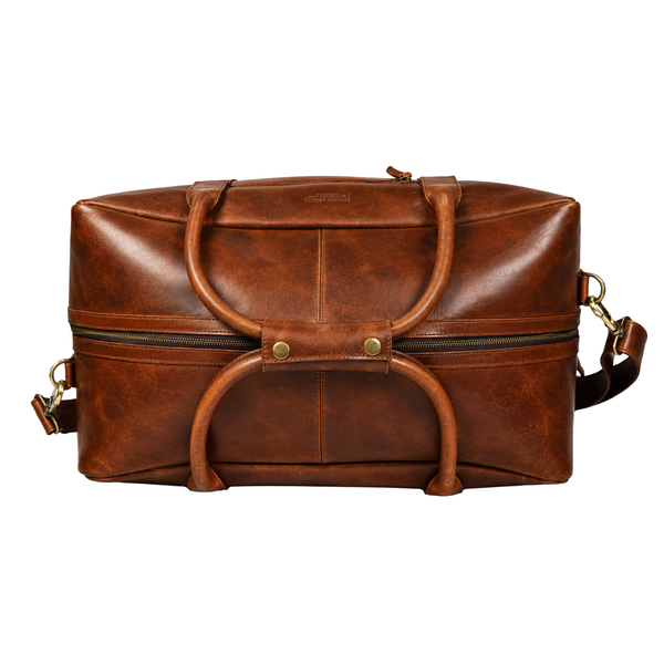 Premium Hard Wax Leather Duffle Bag for Travel & Weekender Use | 20.5 Inch Vintage Leather Holdall