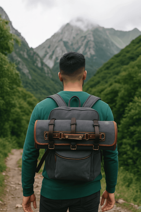 Aaron Leather Goods Canvas & Leather Knife Roll + Travel Backpack Combo - Aaron Leather Goods