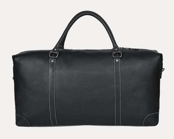 Handcrafted Black Leather Gym & Travel Duffle Bag - Aaron Leather Goods