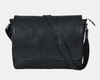 Savona Leather Messenger Bag - Raven Black - Aaron Leather Goods