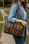 Leather Tote Bag For women LB - 938 - Aaron Leather Goods