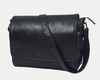 Savona Leather Messenger Bag - Raven Black - Aaron Leather Goods
