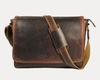 Savona Leather Messenger Bag - Walnut Brown - Aaron Leather Goods