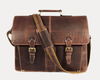 Phoenix Leather Briefcase - Walnut Brown - Aaron Leather Goods