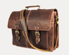 Phoenix Leather Briefcase - Walnut Brown - Aaron Leather Goods