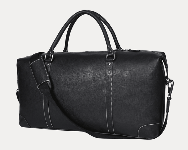Handcrafted Black Leather Gym & Travel Duffle Bag - Aaron Leather Goods