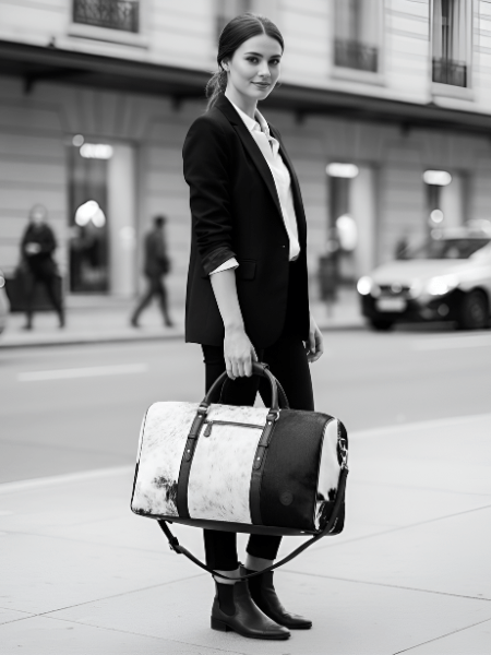 Leather Hairon Travel Duffel for Men & Women | Aaron Leather Goods Leather Hairon Travel Duffel for Men & Women | Aaron Leather Goods