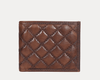 Quilted Brown Bifold Leather Wallet - Aaron Leather Goods