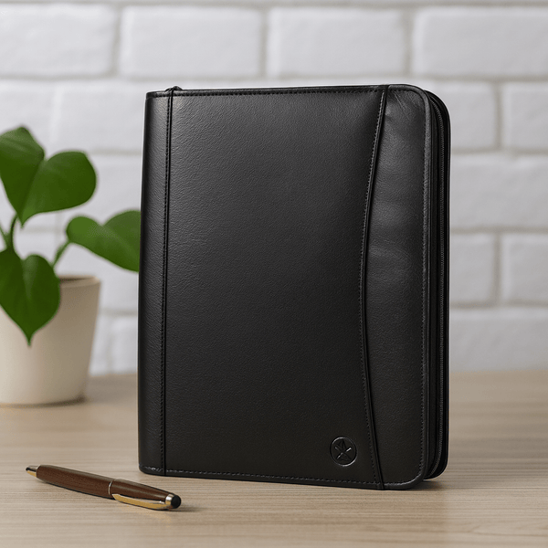 Austin Leather Organizer - Raven Black - Aaron Leather Goods