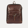 Handcrafted Brown Full-Grain Leather Backpack with Front Buckle Pocket – Vintage Travel Bag by Aaron Leather Goods