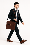 The Regent – Classic Brown Leather Portfolio for the Modern Professional - Aaron Leather Goods