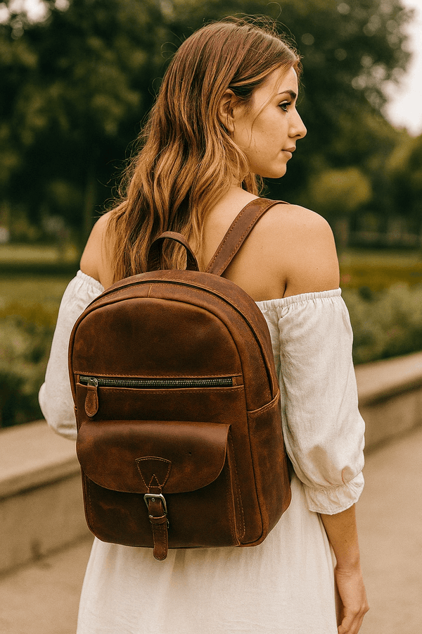 Marseille Leather Backpack – Walnut Brown - Aaron Leather Goods