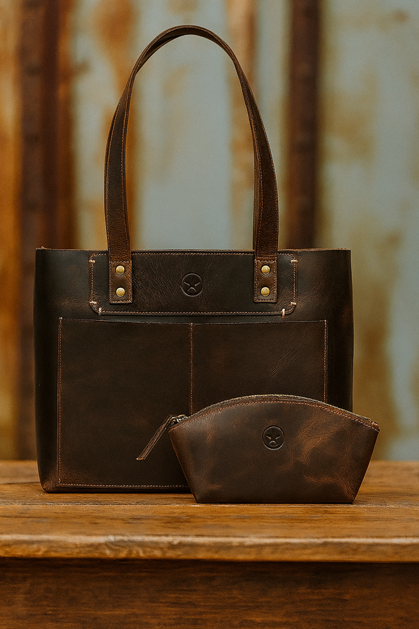 Charlotte Travel Tote Bag Combo - Walnut Brown