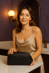 Omaha Leather Toiletry Bag - Raven Black - Aaron Leather Goods
