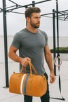 Luxura Leather Duffle Bag - Tan - Aaron Leather Goods