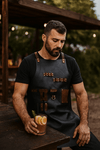 Premium Black Leather Utility Apron – Heavy - Duty Craftsmanship with Tool Pockets | Aaron Leather Goods - Aaron Leather Goods