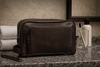 Barcelona Leather Toiletry Bag - Walnut Brown - Aaron Leather Goods