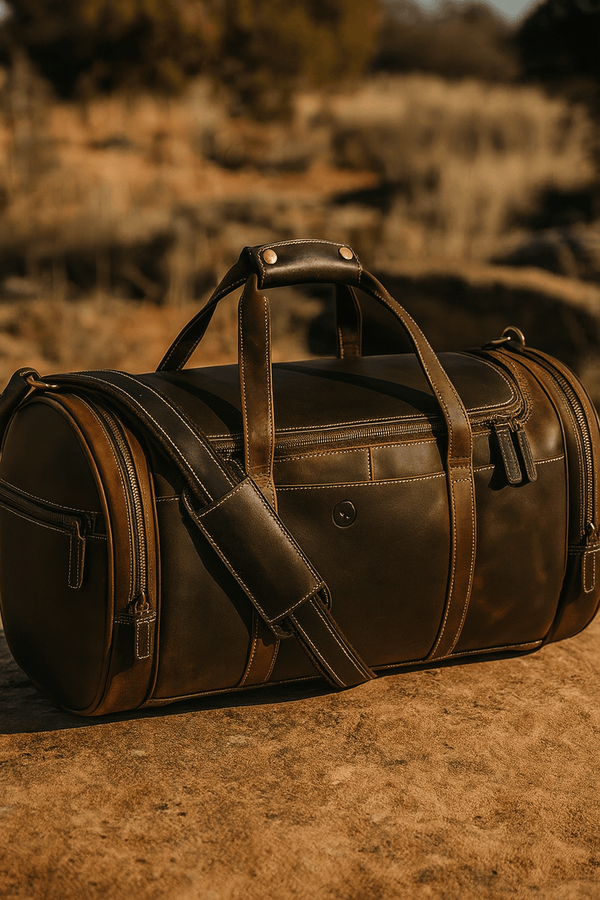 Cordoba Leather Barrel Bag - Brown - Aaron Leather Goods